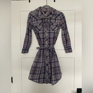 Tommy Hilfiger plaid shirt dress with belt